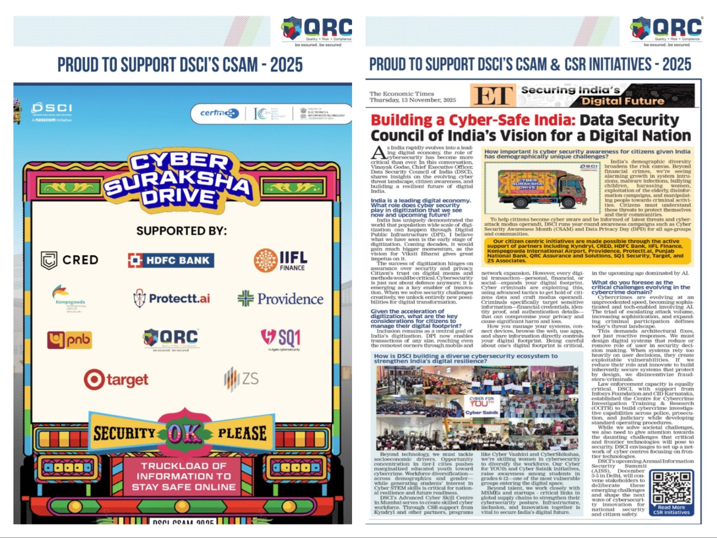 QRC Partners with DSCI to Support CSAM Initiatives 2025